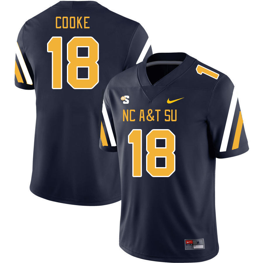 Men-Youth #18 Taymon Cooke North Carolina A&T Aggies 2023 College Football Jerseys Stitched-Blue